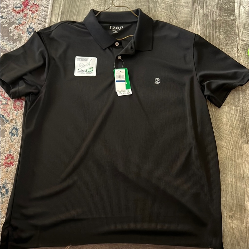 Izod Black Polo Shirt Classic Style